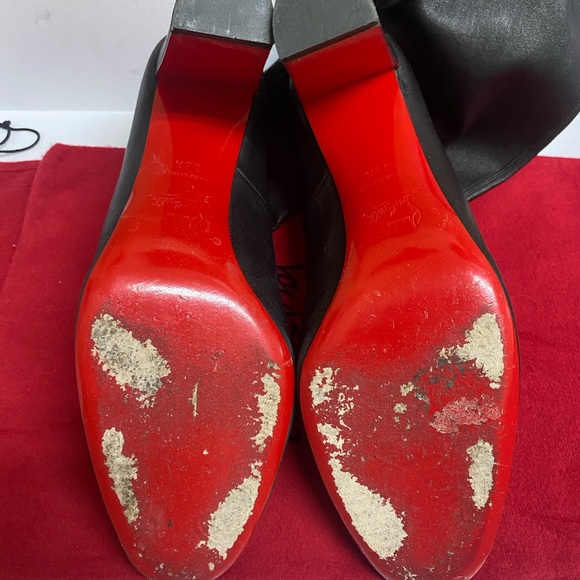 Christian Louboutin Black Over the Knee Boots - Picture 6 of 10